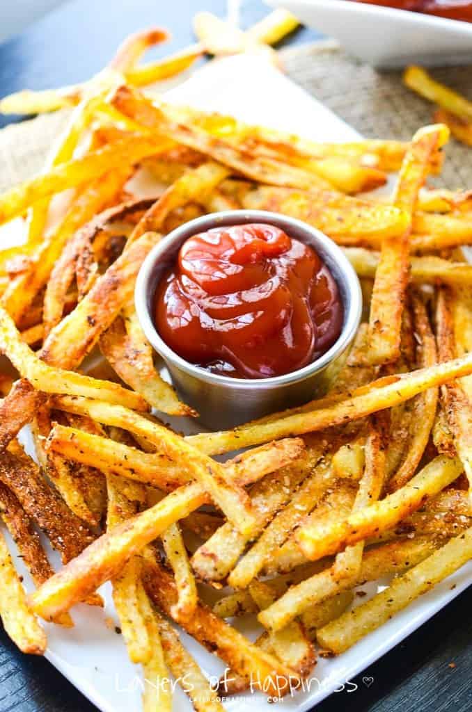 Extra Crispy Oven Baked French Fries - Layers of Happiness
