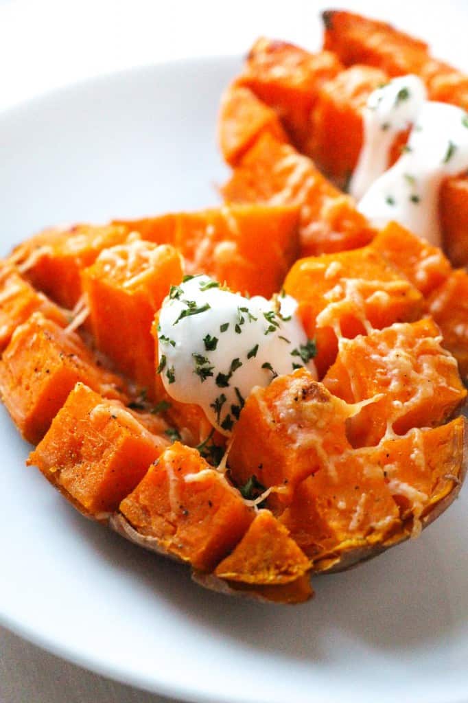 Easy 15 Minute Roasted Sweet Potatoes - Layers of Happiness